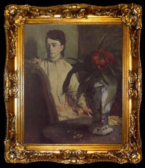 framed  Edgar Degas The woman beside th vase, ta009-2